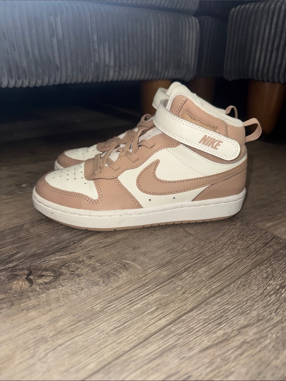 Nike Kids Mid-Top Sneakers in Cream & Tan